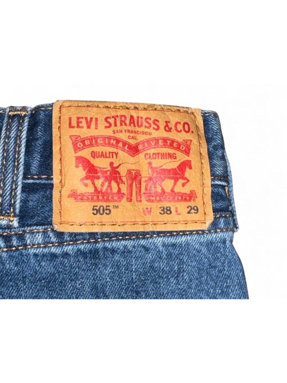 Vintage Levis 505 Jeans Mens 38x29 Blue Regular Straight Leg Denim Normal Dad